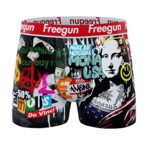 FREEGUN Boxer Homme Street Art (M, Mona Lisa A75) (FUN_HEAD, neuf)
