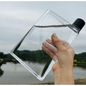 WPKD BLUEIY Bouteille d'eau Plate,420ML Bouteille d'eau Carr&eacute;e Plate Claire,pour Voyage,Camping,Sport et Salle de Sport(12x18x3cm,200g) (Tenitha, neuf)