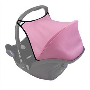 BAMBINIWELT Pare-soleil pour si&egrave;ge b&eacute;b&eacute; compatible avec Maxi Cosi Cabrio-FIX + rembourrage de ceinture gratuit (rose) (BambiniWelt, neuf)