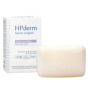 SORIFA - HPderm Savon surgras – Peaux sensibles - 99,95% d’ingrédients naturels – Enrichi en huile de karité et glycérine – pH neutre, sans parfum - Pain 150 gr (DERMACARE-PRO, neuf)