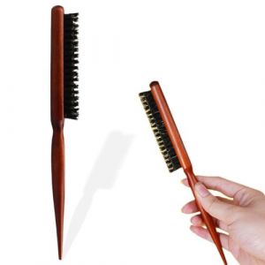 Teasing Brosse à Cheveux en Poils de Sanglier, Brosse Poils Sanglier, Brosse a Chignon, Professionnelle Brosse Cheveux pour Cheveux Épais, Ondulés, Secs ou Abîmés (WANGNA STORE, neuf)