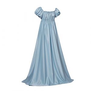 RLEHJN Robe Longue Femme Chic Et Elegant Soiree Robe R&eacute;tro M&eacute;di&eacute;vale Femme Manche Courte Robes Reine Femmes Victorienne Couleur Unie Robes Medievale Renaissance Vintage Princesse D&eacute;guisement (⭐⭐⭐⭐⭐RLEHJN, neuf)