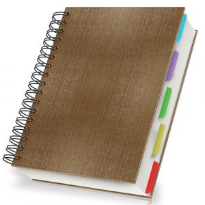Yarotm Cahier Spirale A5 – Carnet de Notes A5 avec Intercalaires et Couverture en Kraft – Carnet Journal à Petits Carreaux 5mm en Papier Crème 100 GSM avec 240 Pages pour Cours, Marron (Droking, neuf)