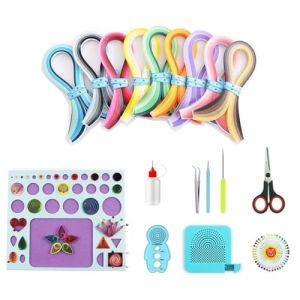 YURROAD Kits de Quilling avec 900 Bandes de Papier pour Quilling 3mm Large et Outils Quilling - BK13 (YURROAD CRAFTS, neuf)