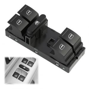 Leve Vitre Bouton &Eacute;lectrique, Interrupteur Leve Vitre, Bouton Leve Vitre, Interrupteur &Eacute;lectrique de Commande L&egrave;ve-Vitre 1K4959857B pour Golf, Polo, Tiguan et Touran, Remplacement Direct, 10 Broches (DaFuGuangZhi, neuf)