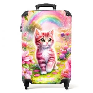 NoBoringSuitcases.com Valise Enfant, Valise Cabine, Valise Enfant Fille, Bagages Enfant, Valise Enfant Roulette, Valise pour Enfant, Valise Cabine Fille, Valise Cabine 55x35x25cm (Chaton - Rose) (NoBoringSuitcases, neuf)