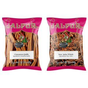 Jalpur - Ensemble d'épices de Noël – Plumes à la cannelle et anis étoilé – 100 g chacune (Jalpur Millers Online, neuf)