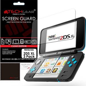 TECHGEAR Lot de 3 films protecteurs d'écran pour Nintendo 2DS XL en haut et en bas – Transparents – Compatible avec Nintendo 2DS XL haut et bas (TECHGEAR Solutions, neuf)