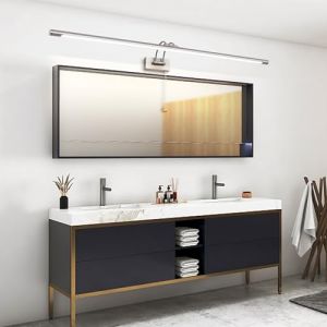 MantoLite 90CM 16W Applique Murale pour Tableaux et Vitrines, LED Miroir Salle de Bains Lumière Avec tête de Lampe Pivotante et Interrupteur Intérieur Éclairage, 3000K Nickel Lampes de Lecture (Mantolux, neuf)