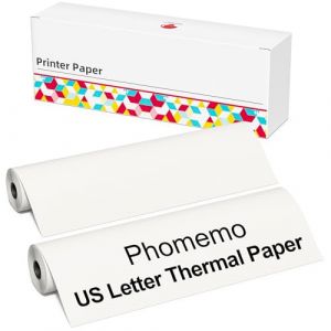 Phomemo Papier pour imprimante thermique Papier format lettre US, 216 mm x 6,5 m (8,5" x 256"), compatible avec l'imprimante portable A4 M832/M833/M834/M35/M36, pour voyage, maison, photo, facture (phomemo, neuf)