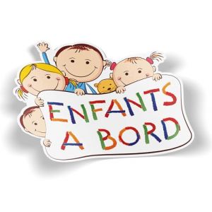 SC ® - Sticker/Autocollant - Enfants à bord - Bébé à bord - Fabrication Française (Modèle 3) (S-C, neuf)
