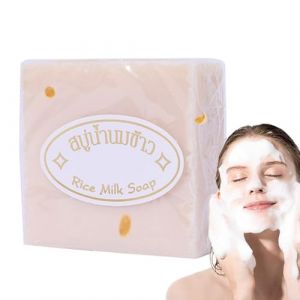 Savon au Riz - Barre de savon au lait de riz hydratant Savon naturel de Thaïlande - 3 pièces savon éclaircissant fait à la main savon de riz nettoyant pour le corps pour le visage, le corps, les mains (renhkzd, neuf)