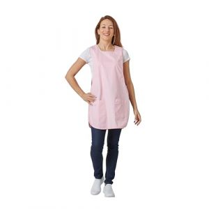 Hurry Jump Tablier chasuble Tablier sans manches femme type blouse chasuble Tablier sans manches femme type blouse chasuble avec patte réglage pressions coloris ROSE LIS ROSE Taille unique (Label blouse, neuf)