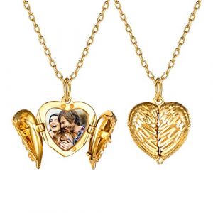 Silvora Collier M&eacute;daillon Photo Argent Femme, Pendentif Coeur Personnalis&eacute; Pr&eacute;nom et Message, Pendentif Porte Photo Coeur (Silvora Jewellery Store, neuf)