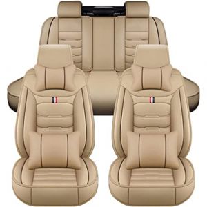 ORDALI Housse de siège de Voiture en Cuir pour BMW X3 E83 F25 2005 2006 2007-2019,Tout Compris Couvre Sieges Avant et Arrière sièges Protection Ensembles Interieur Accessoires,A-Beige (星耀璀璨, neuf)