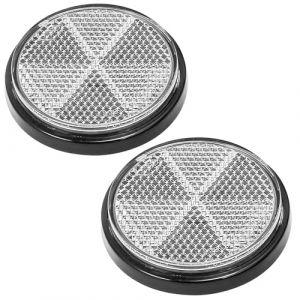 AGRISHOP 2X Catadioptre Blanc Rond Adhesif Catadioptre pour Vehicule Réflecteur Remorque Signalisation (AGRISHOP, neuf)