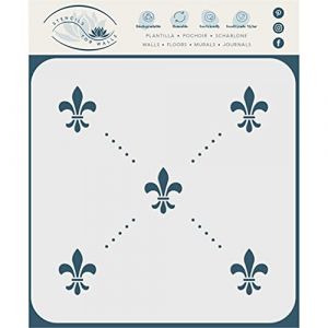 Stencil Pochoir Fleur de Lis 29 x 29 cm (L) &ndash; Papier peint int&eacute;gral Vintage French Fleur de LYS Pochoirs muraux pour mod&egrave;le de peinture (Craft-Kreatively, neuf)