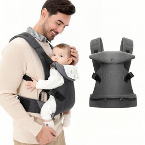 IULONEE Porte-b&eacute;b&eacute; pour Nouveau-n&eacute; Ergonomie Baby Carrier Porteur avec Bibs Amovibles Porte B&eacute;b&eacute; Avant et Arri&egrave;re pour les Tout-petits de 3-36 Mois (3-15kg) Gris (IULONEE FR, neuf)