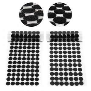 OFFCUP Scratch Autocollant Rond, 504 Paires Pastille Scratch Autocollant Crochets et Boucles, 10mm Noir Double Face Rond Pastille Adhesive Collant Point, pour DIY, Artisanat etc (BEST-SELLER5, neuf)