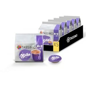 Tassimo MILKA Nouveau Format, 50 Dosettes, Chocolat au Lait Milka, Compatibles avec les machines TASSIMO, 5 packs de 10 dosettes (Grocery & Elettronic Italy, neuf)