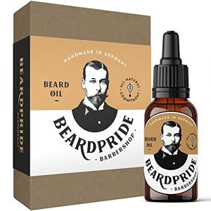 BEARDPRIDE Huile à barbe pour hommes - Barbershop Oil - L'huile à barbe originale du barbier - Notre huile à barbe rend la barbe douce - Huiles 100% naturelles - huile à barbe pour hommes (LinaCare, neuf)