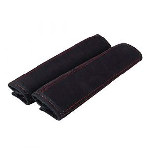 L&P Car Design GmbH A131 Lot de 2 prot&egrave;ge-ceintures pour voiture en microfibre douce Coussins pour les &eacute;paules Prot&egrave;ge-&eacute;paules Prot&egrave;ge-ceintures en cuir pour les ceintures de s&eacute;curit&eacute; en noir (2 (Inter-Sale24de, neuf)