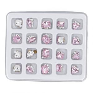 20pcs haillons à ongles, ensemble de nail nail art des ongles de luxe décorations de luxe décorations (Rose) (SHenT, neuf)