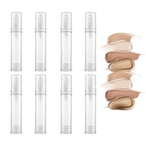 XENQITO 8 Pcs Flacon Pompe Vide 10ml, Airless Flacon Pompe Vide, Distributeurs de Crème Airless, Flacons À Pompe sans Air, Rechargeables Distributeurs de Crème, Vacuum Contenant Cosmetique pour Voyage (WANG JINGNAN STORE, neuf)