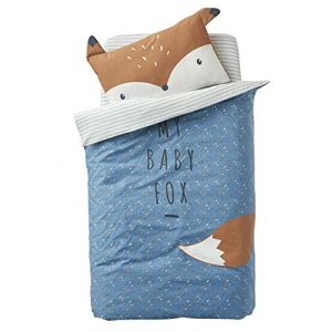 VERTBAUDET Housse de Couette bébé Baby Fox Oeko-Tex® Bleu 80X120 (VERTBAUDET, neuf)