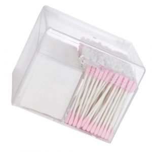 Kikumi Bo&icirc;te Transparente pour Cotons-tiges, &eacute;tanche &agrave; la Poussi&egrave;re, Acrylique, Organisateur Transparent pour Cotons-tiges avec Couvercle, Tampons de Coton, Rouge &agrave; L&egrave;vres (Pinunhe, neuf)