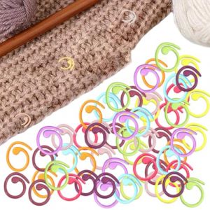 ZORVYN Lot de 60 marqueurs de point en métal en spirale, colorés, pour tricot, crochet, et aiguilles à crochet, avec boîte de rangement, pour projets de bricolage et lot crochet (SESINEND, neuf)