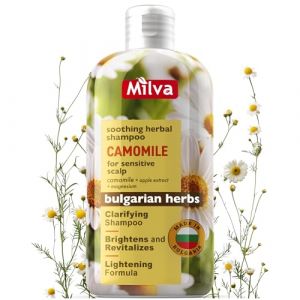 Milva Shampoing Camomille au Magnésium & Extrait de Pomme - Shampooing Éclaircissant Naturel pour Cheveux Blonds - Shampooing Clarifiant pour Cuir chevelu Sec - Traitement Démangeaisons - Shampooing (VS TRADE SOLUTIONS, neuf)