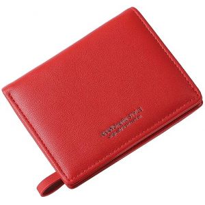 RRANCharltu Portefeuille Femme Cuir Petit Porte Monnaie Femmes Slim Court Portefeuilles avec Fermeture &eacute;clair Poche &agrave; Monnaie, Rouge (RR4ever, neuf)