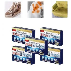 Lot de 5 boîtes de nettoyage aux enzymes biologiques actives, tablettes de nettoyage multifonctionnelles, tablettes de nettoyage puissantes pour enlever les taches, cube de décontamination (HONGHONGHUOH, neuf)