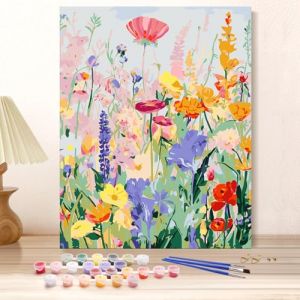 Fettwal Paysage Peinture Numero Adulte, Toile Peinture Pour la Décoration de la Maison 50x40cm, Paysage Coloriage Par Numero Adulte, Peinture par Numéro, Fleur (FatWhale, neuf)