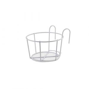 Bulz Supports de Fer Suspendus Support de Pot de Fleur Rond Balcon &Eacute;tag&egrave;re ext&eacute;rieure pour Pot de Fleur (Petit, Blanc) (BULZEU, neuf)