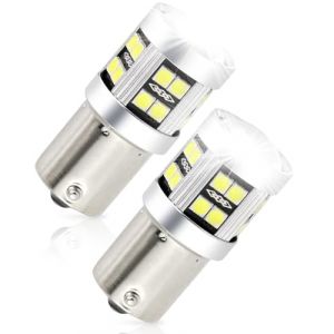 Yuio 2Pcs 1156 Ba15s P21w Led Ampoule 5W 12V-24V, Super Brillant Blanche 7500K, étanche Lampe pour Feux De Recul Feux De Brouillard ArrièRe, Bateau Camion Camping Car Feux de Jours (HuGuiWenHua, neuf)