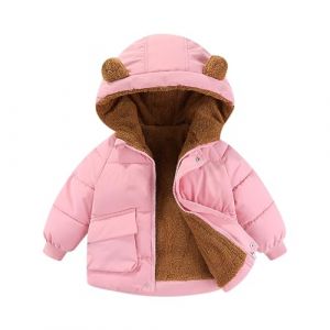Bébé Hiver Polaire Manteau Enfants Garçons Veste Outwear Manteau d'hiver pour bébé garçon et fille avec fermeture éclair à capuche coupe-vent et chaud en polaire avec deux poches de 12 mois à 5 ans (usitable, neuf)