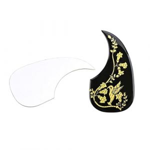 RuiJOTWAT Accessoires de guitare Pickguard de guitare acoustique autocollant Om 18 V Pickguard autocollant adapt&eacute; aux guitares de tailles 40 et 41 Teardrop Noir (ruimans, neuf)