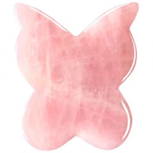 Outils pour le visage Gua Sha, pierre Gua Sha naturelle de 2, 8 x 3, 2 pouces, outil de sculpture du visage en forme papillon pour le massage levage et raffermissement du | (Woohvvimi, neuf)