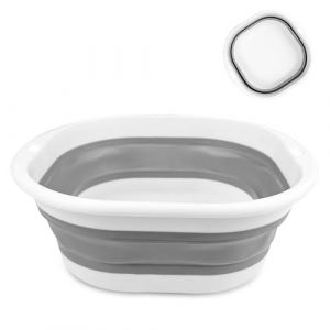 Chiluxendo Bassine Pliable, Bac de Lavage, Seau en Plastique, Sceau Retractable, Cuvette pour Ménage, Lavabo Pliable, Petite Bassine Bucket, pour Salle de Bains, Cuisine, Jardin, Camping, Gris (CUC EMMA S.R.L., neuf)