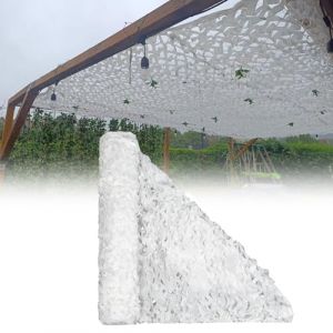 Filet de Camouflage Blanc 210D 10X10m Filet Pare-Soleil extérieur pour Protection Solaire Camouflage de Chasse Militaire Jeux à thème décoration de Salle de fête Housse de Voiture (Defend-kit, neuf)