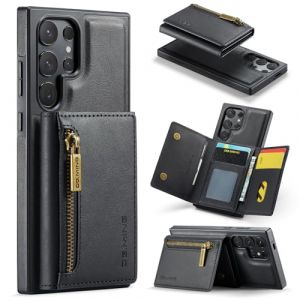 &Eacute;tui Portefeuille 2 en 1 pour iPhone 15 Pro Max, &eacute;tui en Cuir de qualit&eacute; sup&eacute;rieure avec Fermeture &eacute;clair Amovible et Boucle Portefeuille Noir (Mxinxiu, neuf)