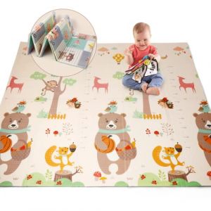 Tapis De Jeux Bebe Pliable, Tapis d'&eacute;veil B&eacute;b&eacute; Gar&ccedil;on Fille, 200 X 180 X 1,0 CM, Tapis de Jeux en Mousse imperm&eacute;able,Tapis de Motricit&eacute; pour b&eacute;b&eacute;,Tapis de Sol XXL en Mousse, Jeux Eveil Bebe (LOISSHOP, neuf)