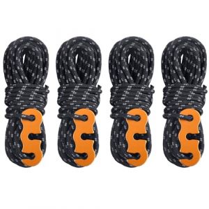 TRIWONDER Corde de Tente Réfléchissante 4 m Corde Nylon Diamètre 3 mm Cordelette Camping avec Tendeur pour Camping Tente Auvent Randonnée (Noir (Φ3mm) - 4 Pièces) (TRIWONDER (FR), neuf)