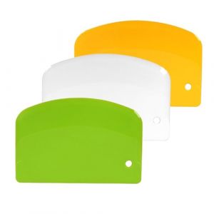 3 Pi&egrave;ces Corne Patisserie, 13.5x9.2cm Coupe-p&acirc;te en Plastique Grattoir &agrave; P&acirc;te Coupe Pate Boulangerie pour Cuisine,P&acirc;tisserie,Cr&ecirc;pes (Vert Jaune Blanc) (Linfiess, neuf)