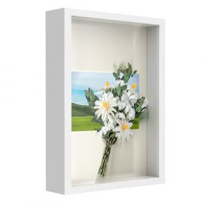 Anhow 3D Cadre Bo&icirc;te 21x29.7 cm (8.2x11.6 Pouce), 1pcs Cadre 3D Profond avec Vitre Transparente Incassable pour Fleurs, Souvenirs, Diamond Painting - 3cm Profondeur/Blanc (Anhow Direct, neuf)
