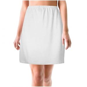 Jupon sous Robe Femme Invisible Demi-Jupe Jupon Elastique Mi-Long Petticoat Elastique Jupons pour Robe Transparente Modal Lingerie sous-vêtements Elastique Fond de Jupe Couleur Unie Jupes (NiceYear, neuf)