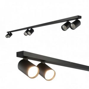 EDO Spots de Plafond Orientable Noir MALGA LINE 6, Plafonnier 6 Spots avec Douille GU10, &Eacute;clairage de Plafond Moderne, Luminaire 230V, Barre de Spot sans Ampoules pour Salon Chambre &agrave; Coucher (ELHURT, neuf)