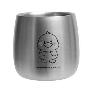 drburpily Verres &agrave; eau pour enfants de maternelle en acier inoxydable 304, Anti- et Anti-br&ucirc;lure, ces tasses peuvent &ecirc;tre empil&eacute;es (Petit canard jaune) (pressioney, neuf)